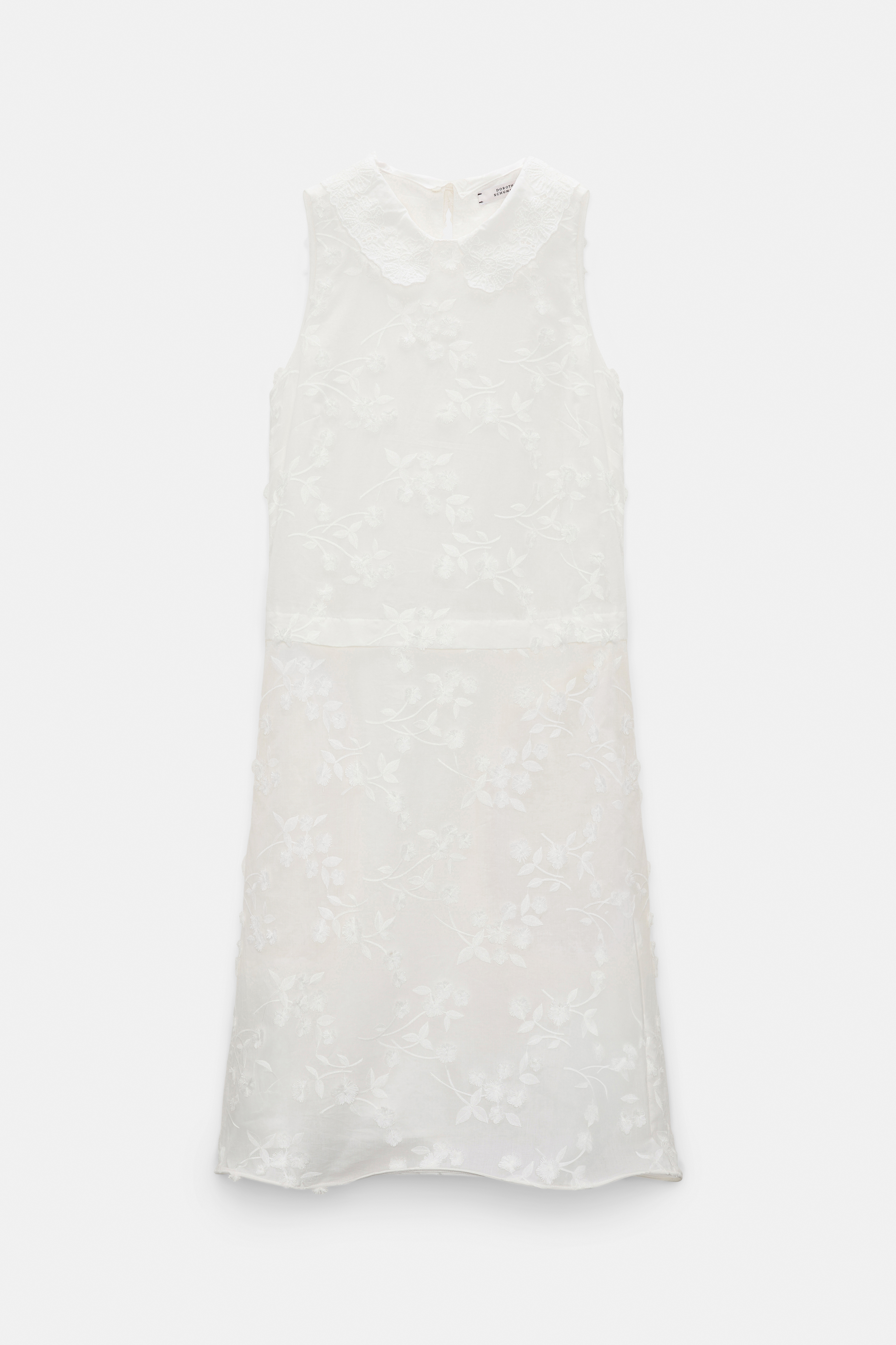 Dorothee Schumacher Shift dress in cotton-fil-coupé camellia white